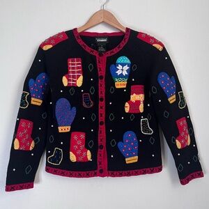Vintage Patchwork Christmas Knit Cardigan Sweater